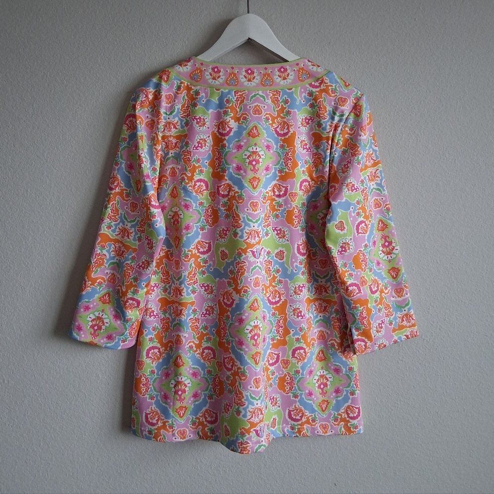 Gretchen Scott Designs Multicolor Floral Tunic - Pink, Orange, Green, Blue - Picture 13 of 14